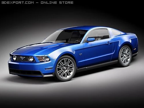 Mustang GT 2010 3D Model .c4d .max .obj .3ds .fbx .stl .blend