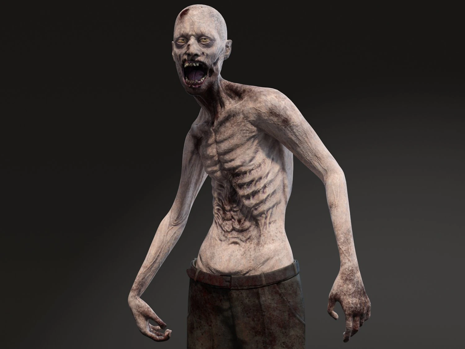 Zombie 3D Model .c4d .max .obj .3ds .fbx .stl .blend 
