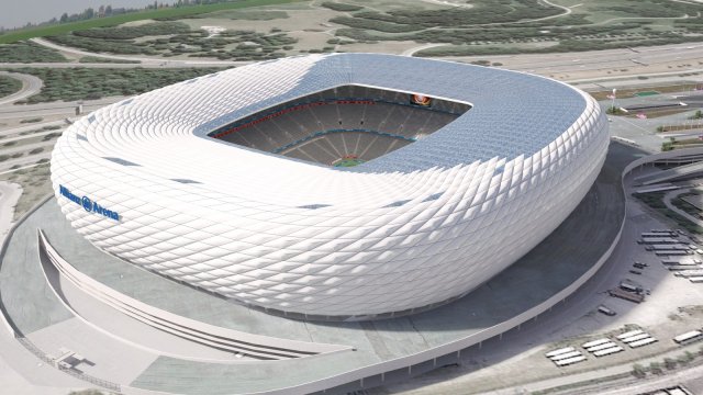 Allianz Arena at Day and Night 3D Model .c4d .max .obj .3ds .fbx .stl .blend