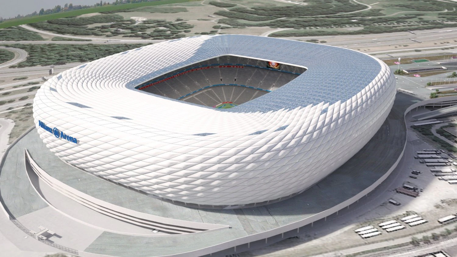 Allianz Arena giorno e notte Modello 3D .c4d .max .obj .3ds .fbx .stl .blend
