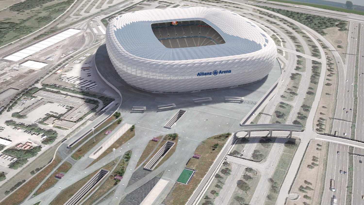 Allianz Arena at Day and Night 3D Model in Landmarks 3DExport