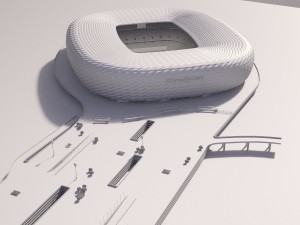 Allianz Arena at Day and Night 3D Model