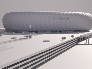 Allianz Arena at Day and Night 3D Model