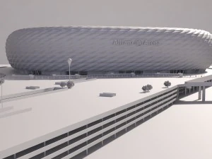 Allianz Arena giorno e notte Modello 3D
