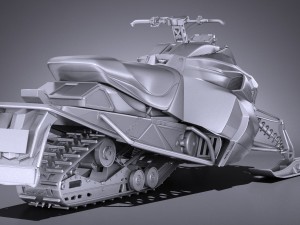 Yamaha Sidewinder R-TX LE Snowmobile 3D Model