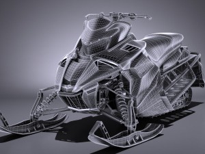 Yamaha Sidewinder R-TX LE Snowmobile 3D Model