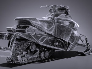 Yamaha Sidewinder R-TX LE Snowmobile 3D Model