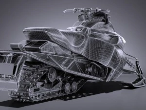 Yamaha Sidewinder R-TX LE Snowmobile 3D Model