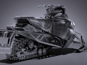 Yamaha Sidewinder R-TX LE Snowmobile 3D Model