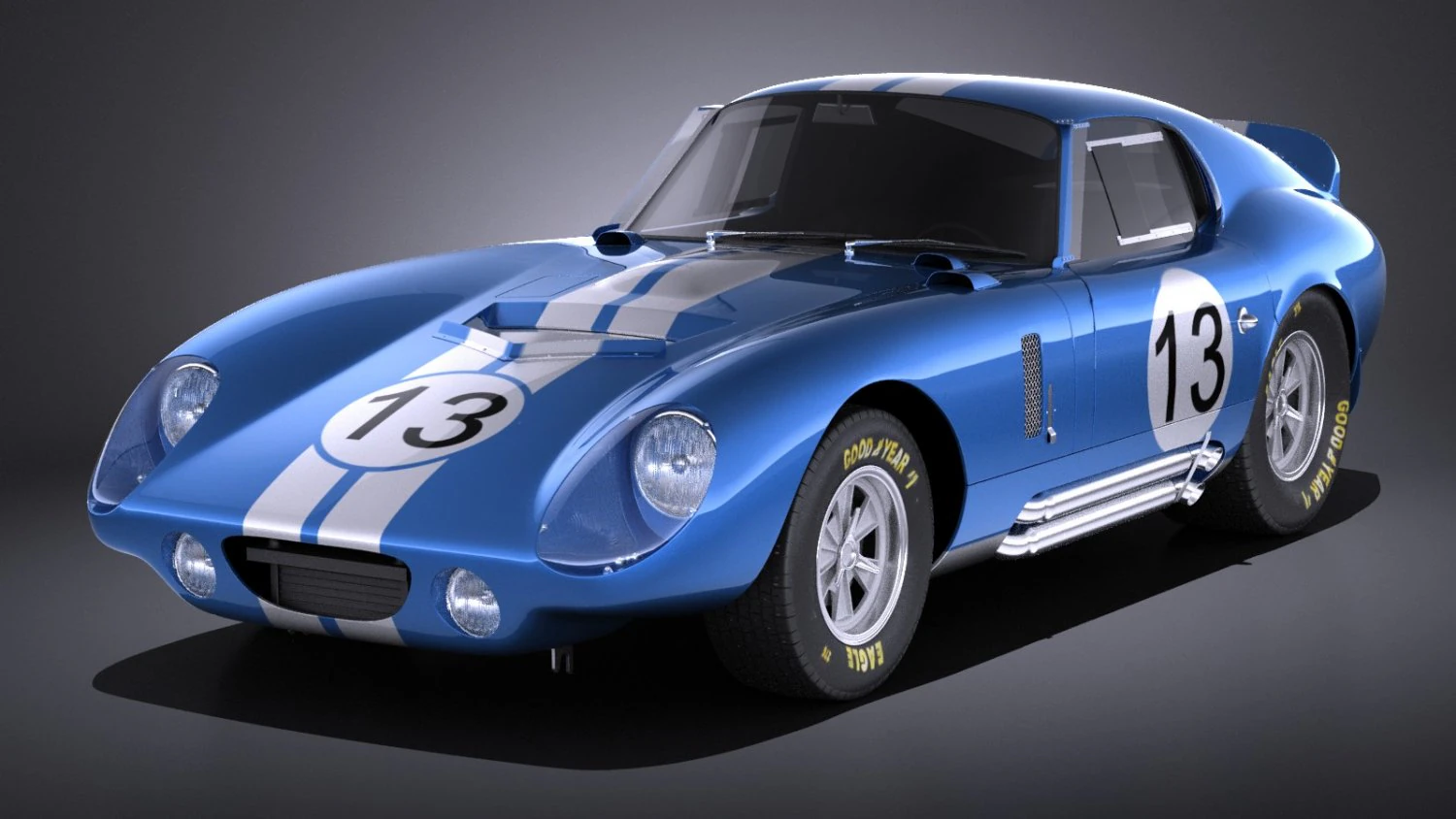 Shelby Daytona Cobra Coupe 1964 vray 3D Model .c4d .max .obj .3ds .fbx .stl .blend 