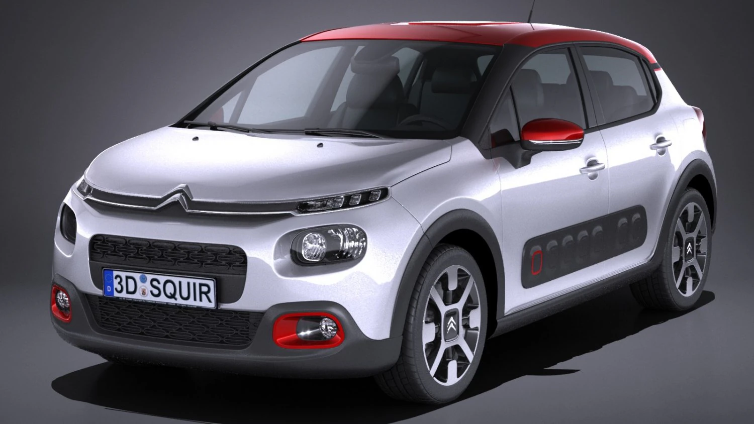 Citroen C3 2017 3D Model .c4d .max .obj .3ds .fbx .stl .blend 