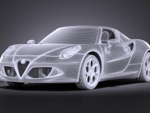 Alfa Romeo 4C Spider 2017 Desert Studio Modello 3D