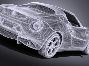 Alfa Romeo 4C Spider 2017 Desert Studio Modello 3D