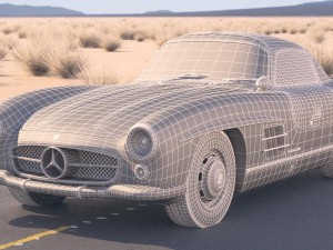 Mercedes-Benz 300SL Gullwing W198 1955 Modello 3D