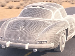 Mercedes-Benz 300SL Gullwing W198 1955 Modello 3D