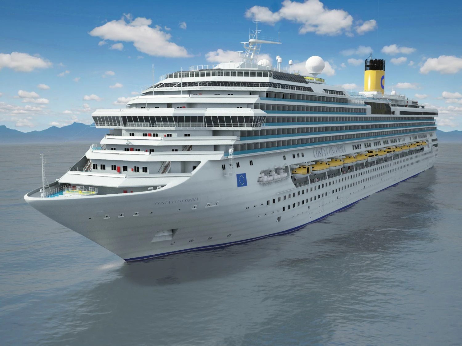 Costa Concordia Cruise Ship 3D Model .c4d .max .obj .3ds .fbx .stl .blend 
