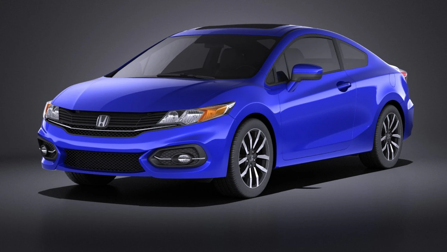 Honda Civic Coupe 2015 vray 3D Model .c4d .max .obj .3ds .fbx .stl .blend 