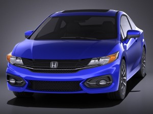 Honda Civic Coupe 2015 vray 3D Модель