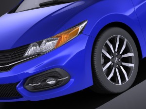 Honda Civic Coupe 2015 vray 3D Модель
