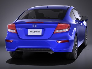 Honda Civic Coupe 2015 vray 3D Модель