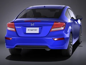 Honda Civic Coupe 2015 vray 3D Model