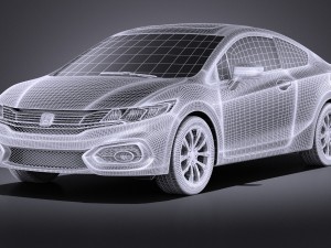 Honda Civic Coupe 2015 vray 3D Модель