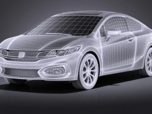 Honda Civic Coupe 2015 vray 3D Model