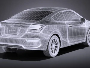 Honda Civic Coupe 2015 vray 3D Model