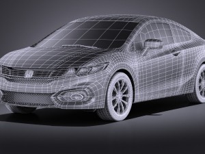 Honda Civic Coupe 2015 vray 3D Модель