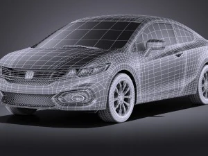 Honda Civic Coupe 2015 vray 3D Model