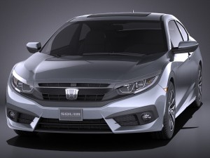 Honda Civic Coupe 2017 vray Model 3D