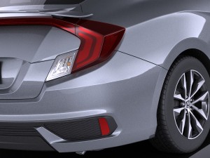 Honda Civic Coupe 2017 vray Model 3D