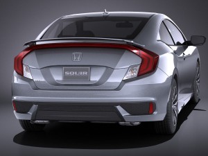 Honda Civic Coupe 2017 vray Model 3D