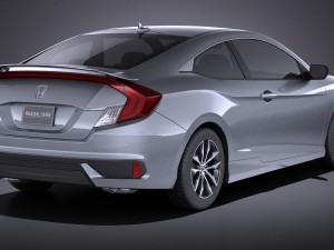 Honda Civic Coupe 2017 vray Model 3D