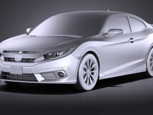Honda Civic Coupe 2017 vray Model 3D