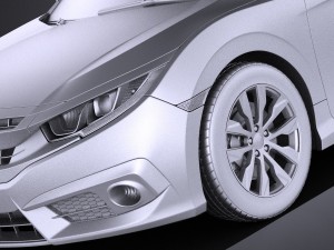 Honda Civic Coupe 2017 vray Model 3D