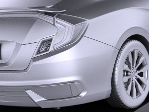 Honda Civic Coupe 2017 vray Model 3D
