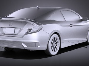 Honda Civic Coupe 2017 vray Model 3D