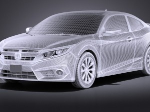 Honda Civic Coupe 2017 vray Model 3D