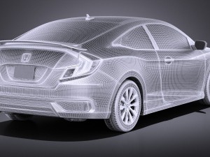 Honda Civic Coupe 2017 vray Model 3D
