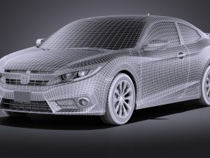 Honda Civic Coupe 2017 vray Model 3D
