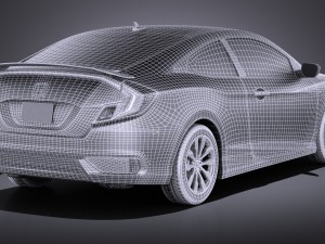 Honda Civic Coupe 2017 vray Model 3D