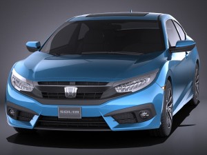 Honda Civic Coupe Led 2018 vray Modello 3D
