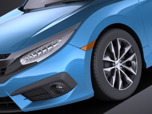 Honda Civic Coupe Led 2018 vray Modello 3D