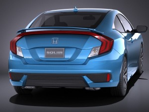 Honda Civic Coupe Led 2018 vray Modello 3D