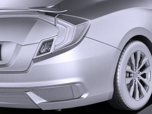 Honda Civic Coupe Led 2018 vray Modello 3D