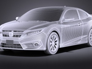 Honda Civic Coupe Led 2018 vray Modello 3D