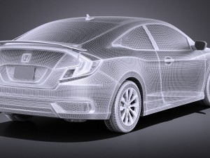 Honda Civic Coupe Led 2018 vray Modello 3D