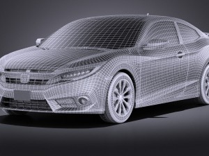 Honda Civic Coupe Led 2018 vray Modello 3D
