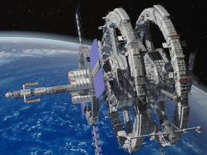 Sci-Fi Space Station 3D मॉडल